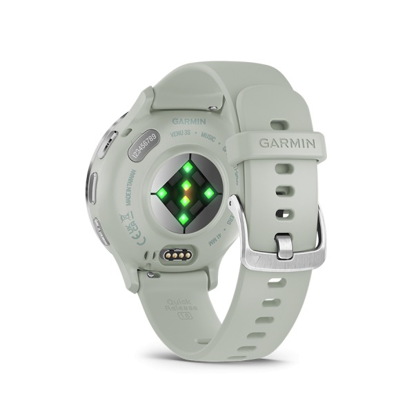 Montre Garmin Venu 3S Soft Gold bracelet vert sauge