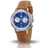 Montre LIP Homme Rallye Quartz Cadran bleu bracelet cuir perforé