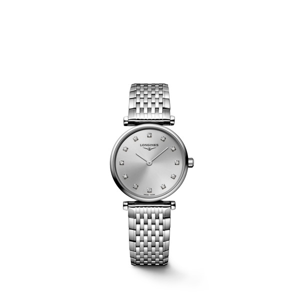 Montre Longines La Grande Classique Bracelet Acier Cadran Gris Index Diamants