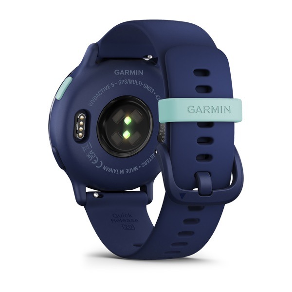 Montre Garmin Vivoactive 5 Boitier Bleu Marine Lunette Aluminium Metallic Blue Gold