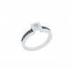 Solitaire TOM G Pure Or Blanc Diamants Noirs Et Blancs