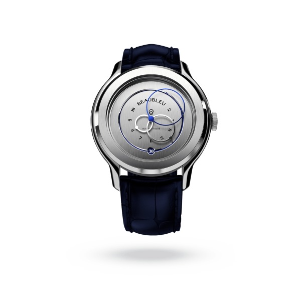 Montre Beaubleu ECCE VESPERAL gris bracelet cuir bleu