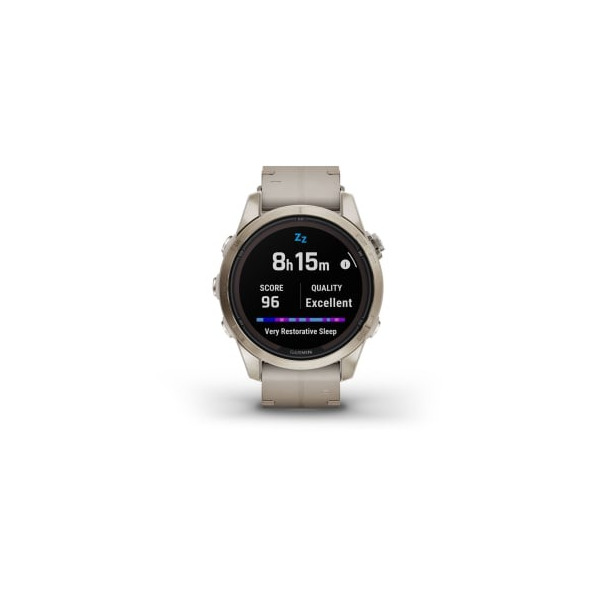 Montre Garmin Fenix 7s Pro Sapphire Solar Gold Bracelet Cuir