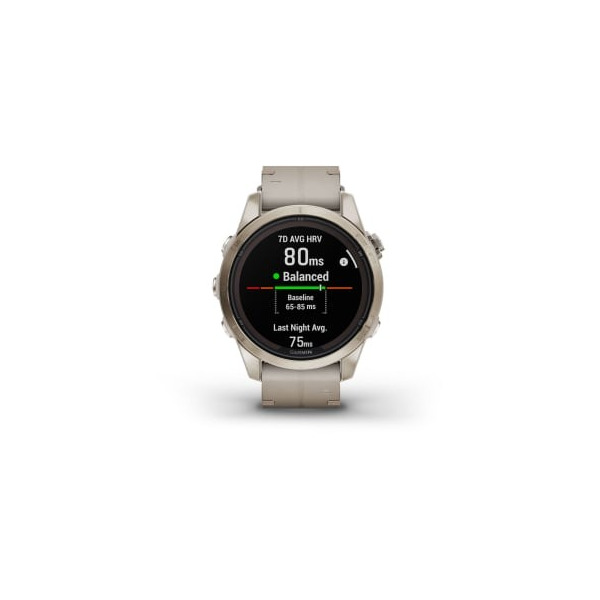 Montre Garmin Fenix 7s Pro Sapphire Solar Gold Bracelet Cuir