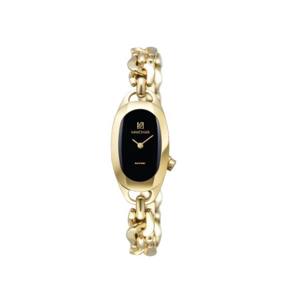 Montre MARCH LA.B Oblongue PVD Gold Suprême Gourmette Gold