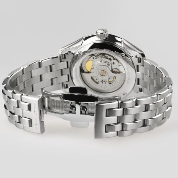 Montre Hamilton Jazzmaster Open Heart Auto Cadran Argent Bracelet Acier