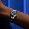 Montre Femme Tudor Clair de Rose 34mm Cadran Bleu Bracelet Acier