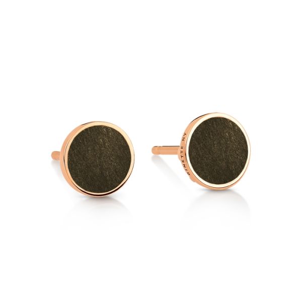 Boucles d'Oreilles Ginette NY Ever Golden Obisdian Disc Studs