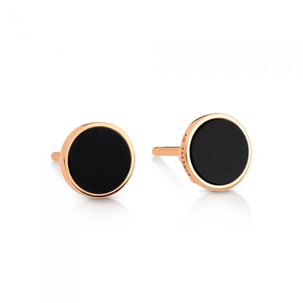 Boucles d'Oreilles Ginette NY Ever Onyx Disc Studs