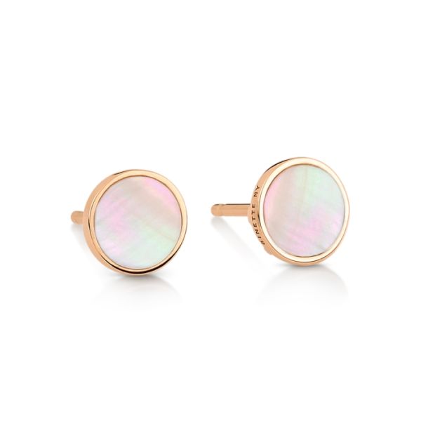 Boucles d'Oreilles Ginette NY Ever Pink MOP Disc Studs