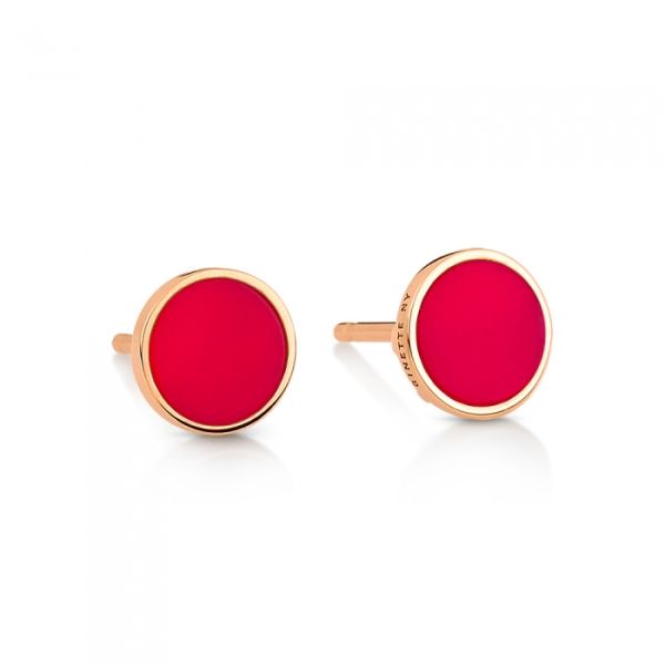 Boucles d'Oreilles Ginette NY Ever Coral Disc Studs