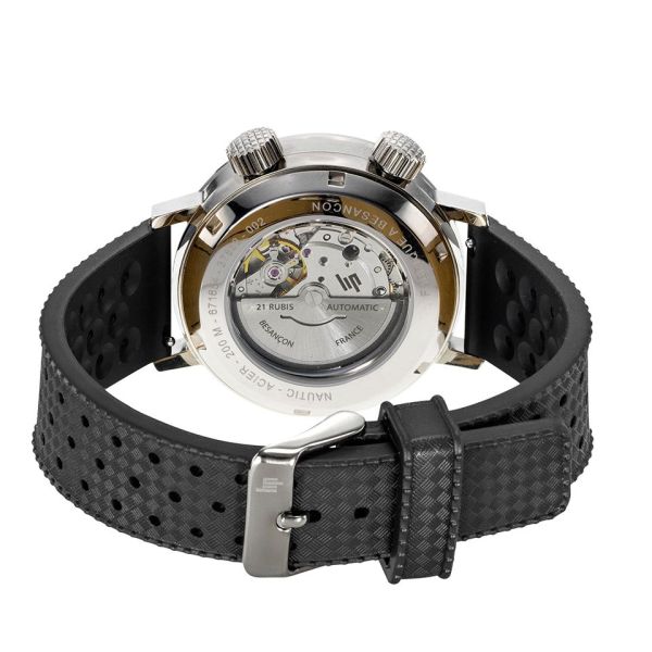 Montre LIP Nautic 3 Cadran Noir Bracelet Caoutchouc Noir