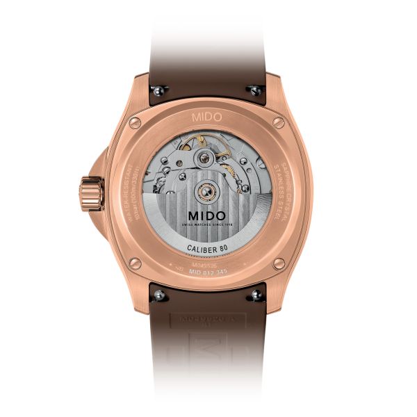 Montre Mido Multifort TV Big Date PVD Or Rose Bracelet Caoutchouc