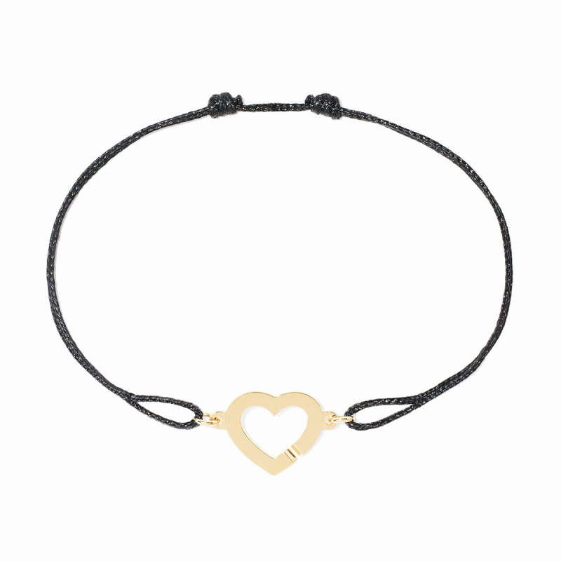 Bracelet sur cordon Cœur R12 Or Jaune