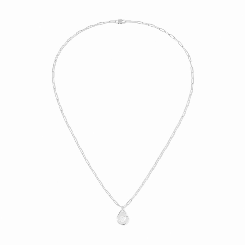 Collier Dinh Van Menottes R10 Or blanc & diamant