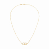 Collier Dinh Van 2 Lips 1/2 Diamants Or Jaune