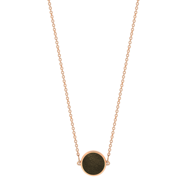 Collier Ginette NY Mini Ever Obsidienne Dorée Disc Necklace