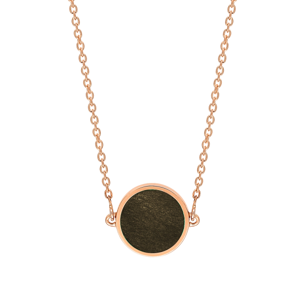 Collier Ginette NY Mini Ever Obsidienne Dorée Disc Necklace