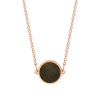 Collier Ginette NY Mini Ever Obsidienne Dorée Disc Necklace