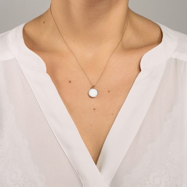 Collier Ginette NY Ever Agate Blanche Or Rose