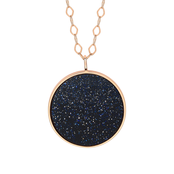 Collier Ginette NY Jumbo Ever Blue Sandstone Disc On Chain