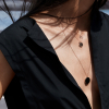 Collier Ginette NY Jumbo Ever Obsidienne Dorée Disc On Chain