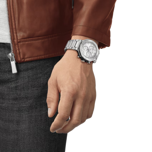Montre Tissot T-Race Chronograph Cadran Blanc bracelet Acier Inoxydable