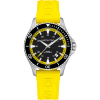 Montre Hamilton Khaki Navy Scuba Auto Bracelet Caoutchouc Jaune