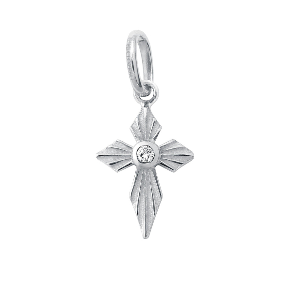 Pendentif gigi CLOZEAU Croix Lumière Or Blanc Diamant