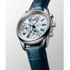 Montre Longines Master Collection Cadran Argent Bracelet Cuir Bleu