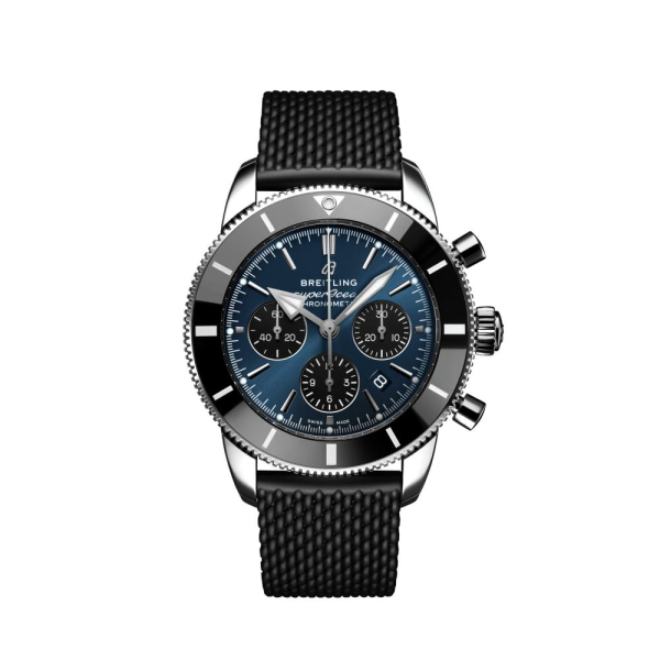 Montre BreitlingSuperocean Heritage B01 44 mm Chronographe Cadran Noir Bracelet caoutchouc