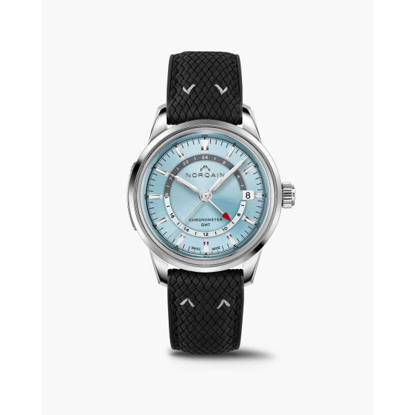 Montre Norqain Freedom 60 GMT Bracelet Caoutchouc Cadran Bleu