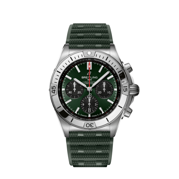 Montre Breitling Chronomat B01 42 Acier Inoxydable Bracelet Caoutchouc Vert