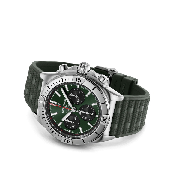 Montre Breitling Chronomat B01 42 Acier Inoxydable Bracelet Caoutchouc Vert