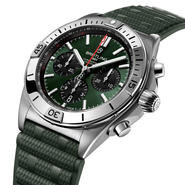 Montre Breitling Chronomat B01 42 Acier Inoxydable Bracelet Caoutchouc Vert