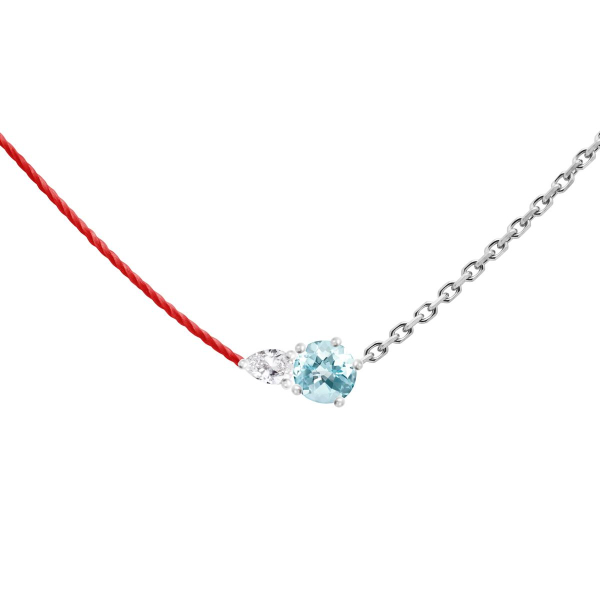 Collier RedLine Abby Topaze Or Blanc Fil Rouge