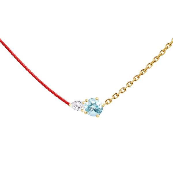 Collier RedLine Abby Topaze Or Jaune Fil Rouge