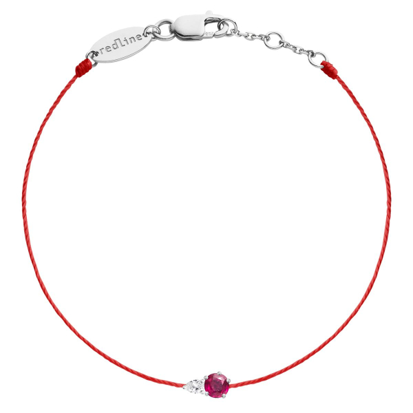 Collier RedLine Abby Rubis Or Blanc Fil Rouge