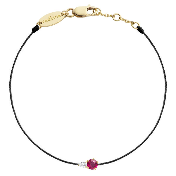 Collier RedLine Abby Rubis Or Jaune Fil Noir