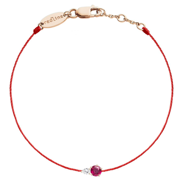 Collier RedLine Abby Rubis Or Rose Fil Rouge