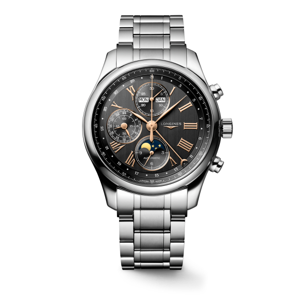 Montre Longines Master Collection Chrono Cadran Anthracite Aiguilles Roses