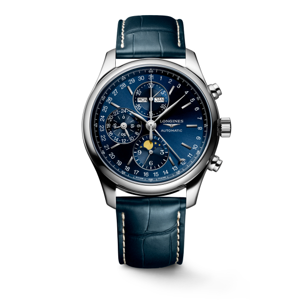 Montre Longines Master Collection Chrono Cadran Bleu Bracelet Cuir Bleu