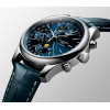 Montre Longines Master Collection Chrono Cadran Bleu Bracelet Cuir Bleu