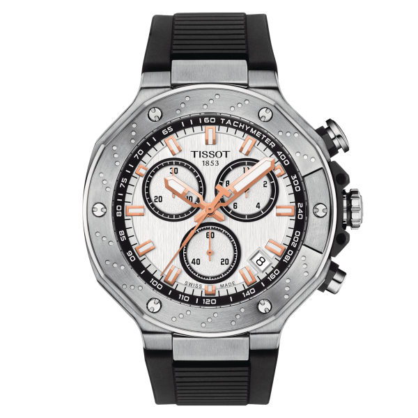 Montre Tissot T-Race Chronograph Cadran Blanc bracelet caoutchouc