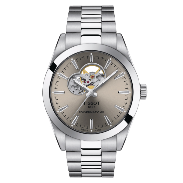 Montre Tissot Gentleman Powermatic 80 Open Heart Cadan Rhodium