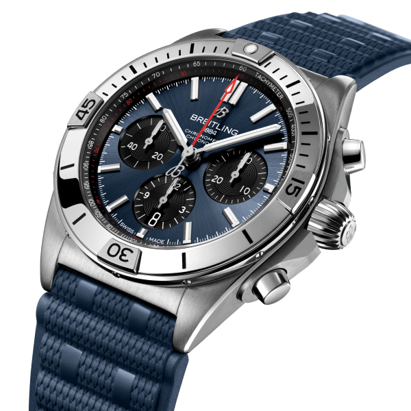 Montre Breitling Chronomat B01 42 Cadran Bleu Bracelet Caoutchouc