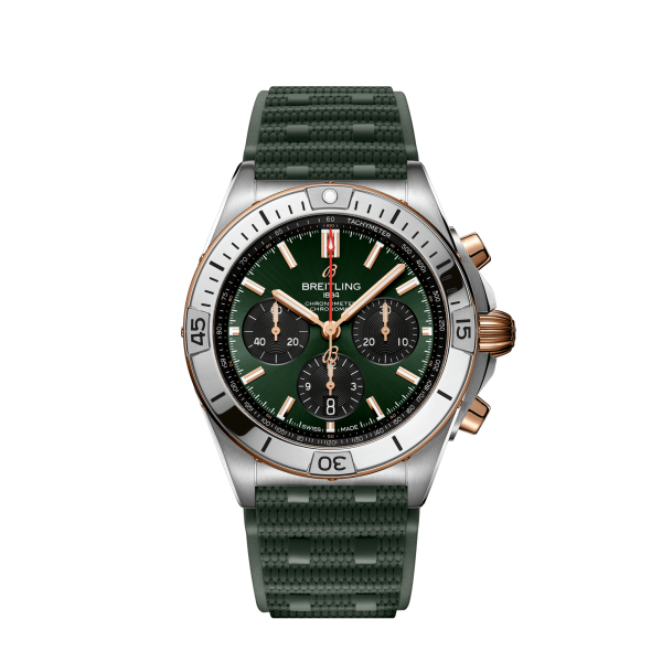 Montre Breitling Chronomat B01 42 Or Rouge Cadran Vert