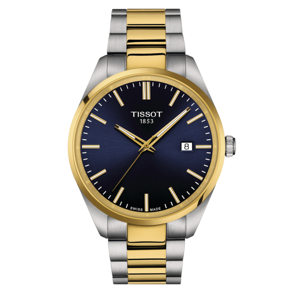 Montre Tissot PR 100 PVD Or Jaune Cadran Bleu Nuit