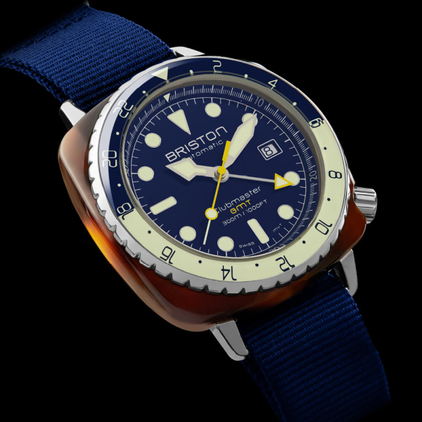 Montre Briston Clubmaster Diver Pro GMT Acétate Cadran Bleu Marine