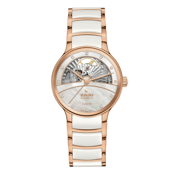 Montre Rado Centrix Automatic Diamonds Open Heart Cadran Nacre Blanche